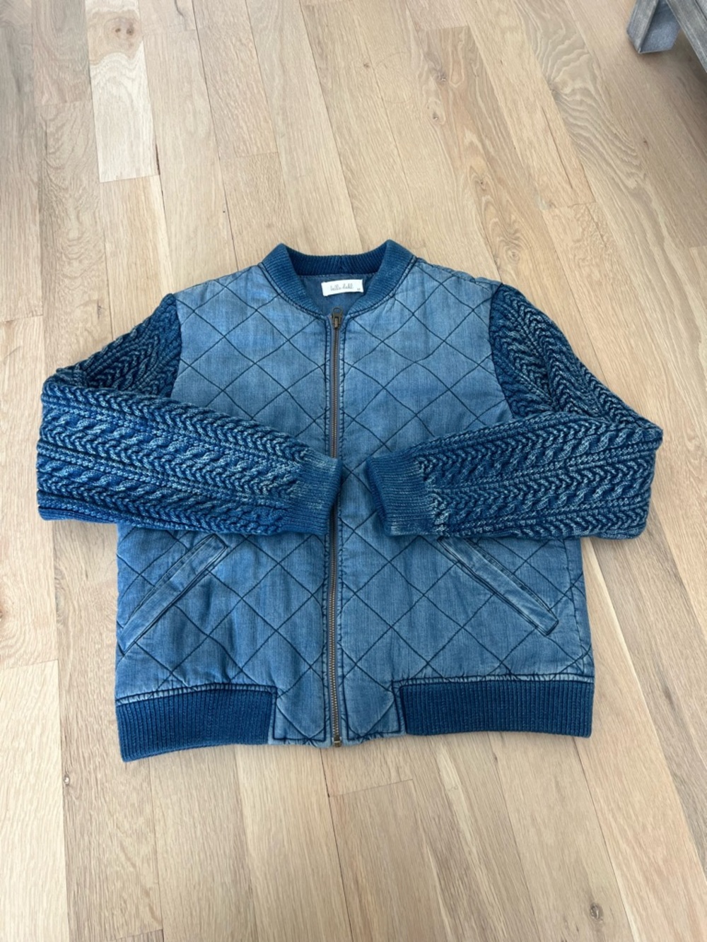 Bella Dahl Light Blue Quilted Denim Bomber Jacket